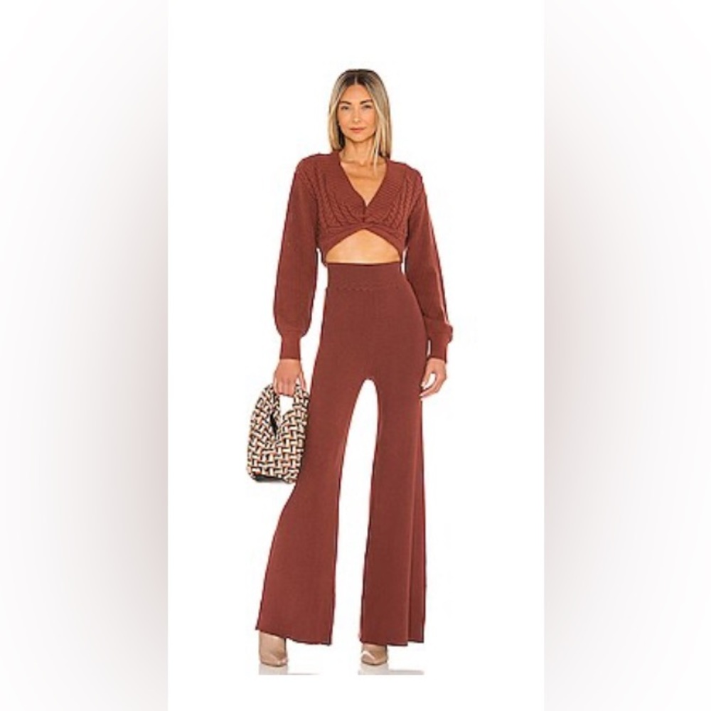 NWT Free People Emilie Sweater Set in Cherry Cola. Size medium.